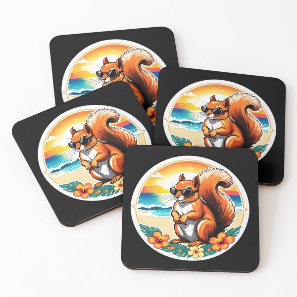 Item preview, Beach Waves Squirrel with Sunglasses at Sunset designed and sold by NautiChic.