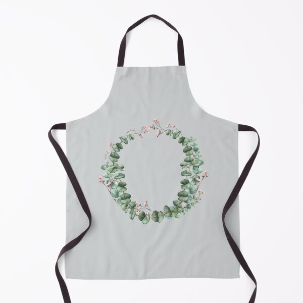 Item preview, Watercolor green eucalyptus branch and pink flowers twig. Watercolor wreath designed and sold by BartolArt.