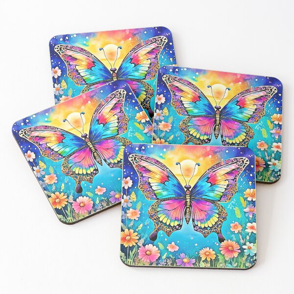 Item preview, Vibrant Floral Butterfly Glow Design designed and sold by Health And Fitness Posts e-Store.