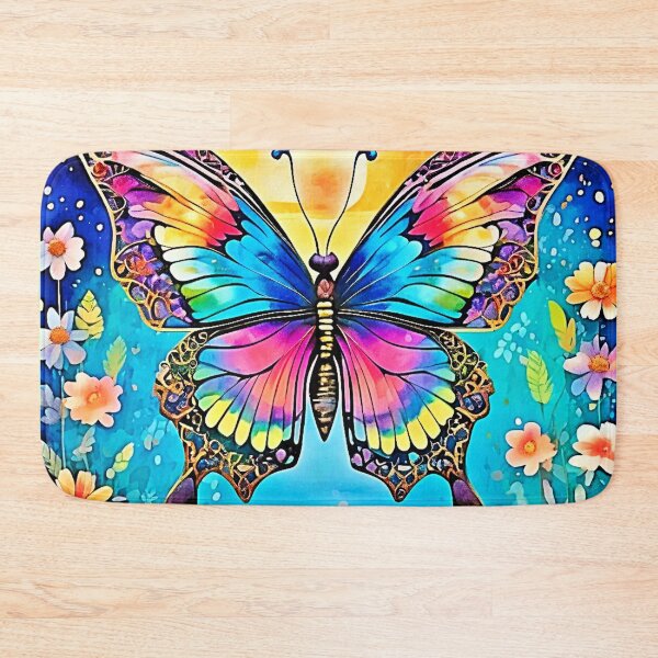 Item preview, Vibrant Floral Butterfly Glow Design designed and sold by Health And Fitness Posts e-Store.