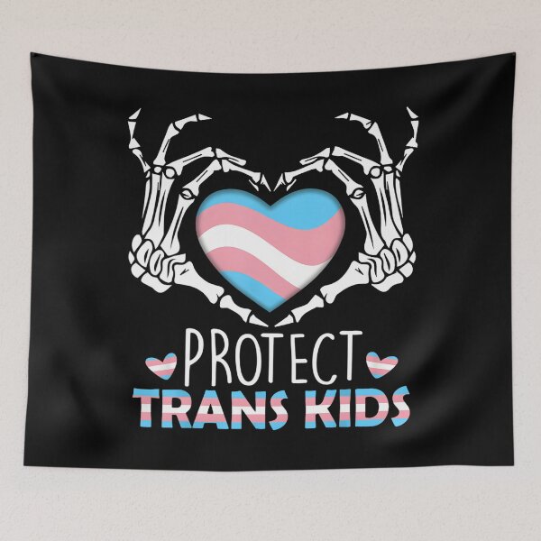 Item preview, Protect Trans Kids Skeleton Heart Transgender Flag Equality designed and sold by Cute-Collection.
