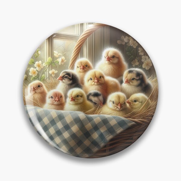 Item preview, Baby Chickens In a Sunny Wicker Basket designed and sold by Maria Dryfhout.