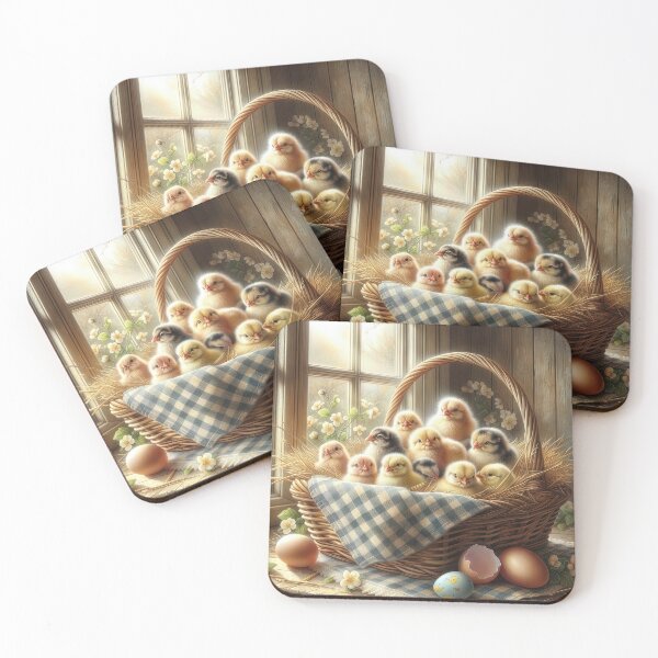 Item preview, Baby Chickens In a Sunny Wicker Basket designed and sold by Maria Dryfhout.
