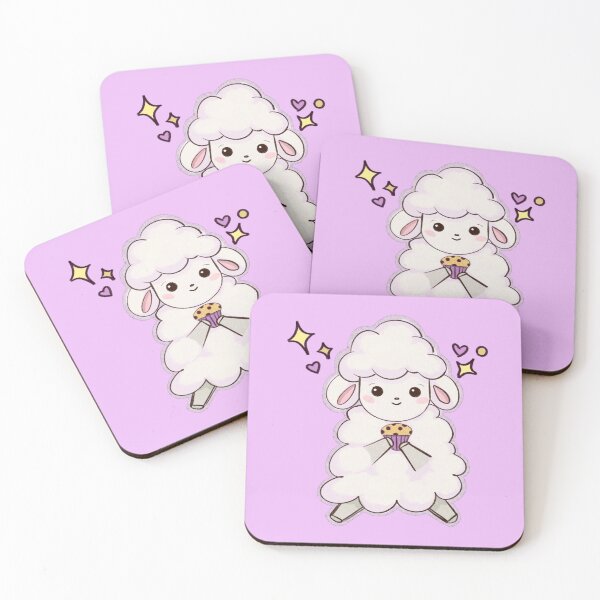 Item preview, Kawaii cute baby sheep with cupcake designed and sold by altairaleon.