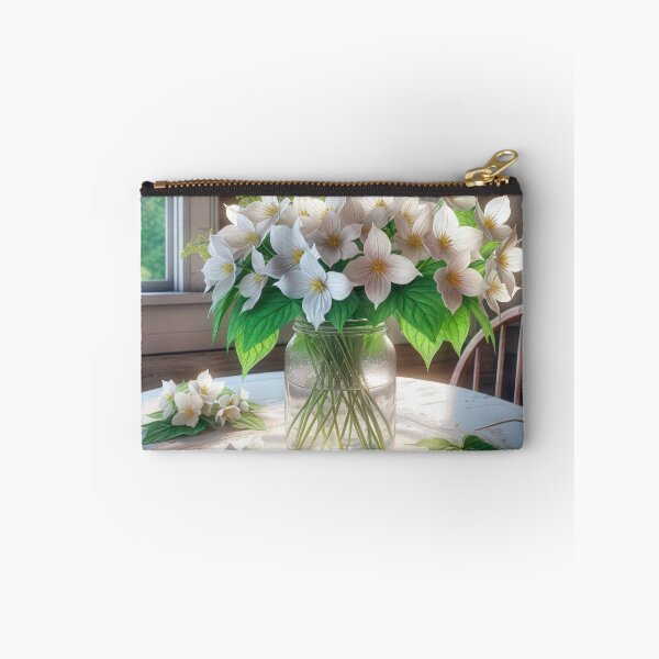 Item preview, White Trilliums In a Glass Jar designed and sold by Maria Dryfhout.