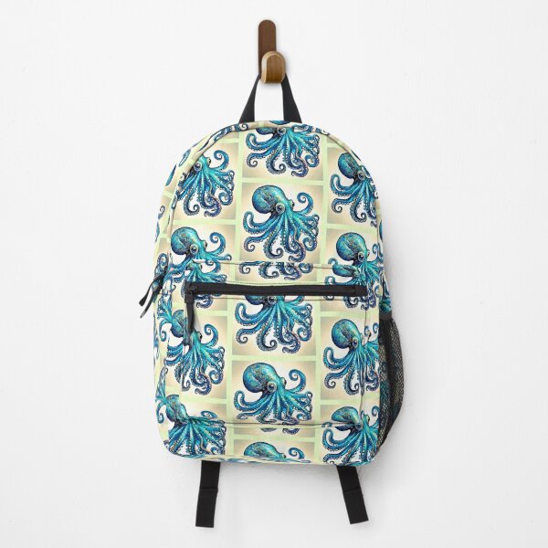 Item preview, Marine Blue Octopus Glow Design designed and sold by Health And Fitness Posts e-Store.