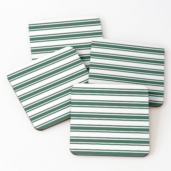 Item preview, Trendy Luxe Organic Stripes  – White & Dark Emerald 2025 summer  designed and sold by The Cozy Stripe | Modern Textile Stories.