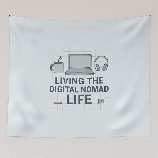 Item preview, Living the Digital Nomad Life – Minimalist Remote Work Design designed and sold by Bratak.
