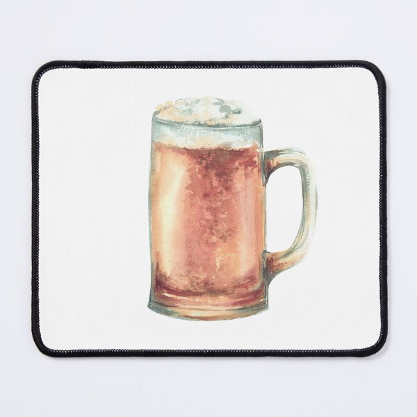 Item preview, Beer mug with light beer and foam. Masses or litre of beer Oktoberfest drink Watercolor illustration designed and sold by BartolArt.