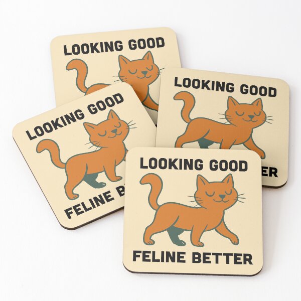 Item preview, Looking Good, Feline Better – Cute Retro Cat Pun Design designed and sold by tos42.
