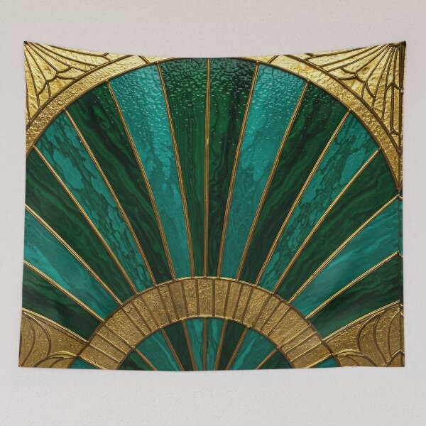 Item preview, Elegant Stained Glass Art Deco Window With Marble And Gemstone designed and sold by svarupa.