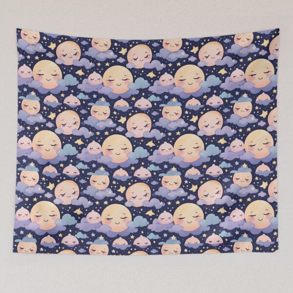 Item preview, Sleepy Moon and Stars in Night Sky designed and sold by guipires.