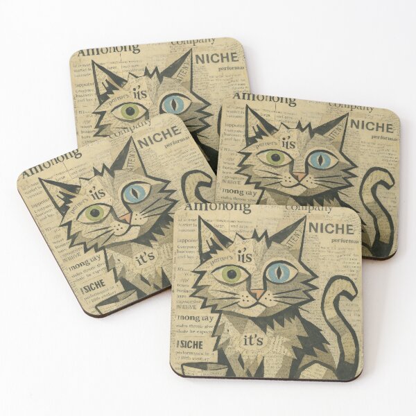 Item preview, Dada Collage Cat – Mismatched Moggy of Nonsense designed and sold by LesChatsArt.