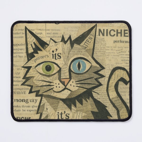 Item preview, Dada Collage Cat – Mismatched Moggy of Nonsense designed and sold by LesChatsArt.