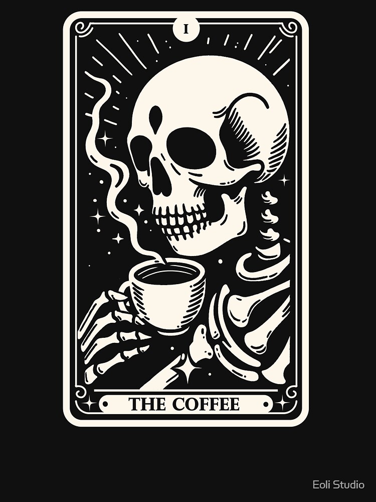 Thumbnail 3 of 3, Racerback Tank Top, The Coffee Tarot Skul designed and sold by Douglasstencil.