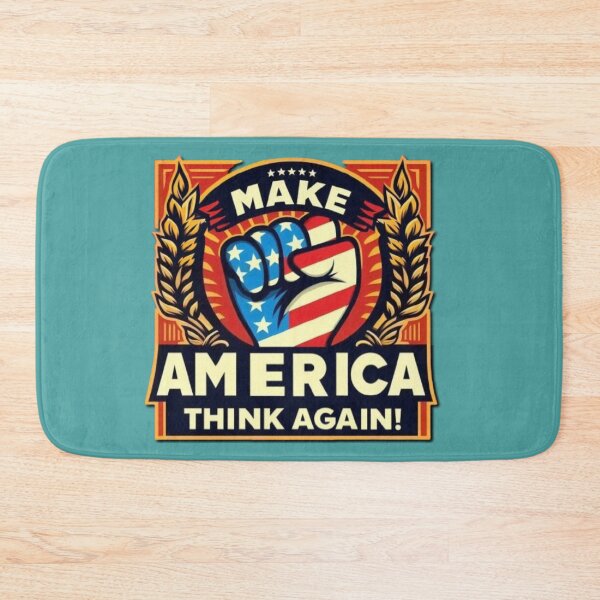 Item preview, Political banner opposing Trump's MAGA, with slogan: Make America think again  designed and sold by JaroDesign2023.