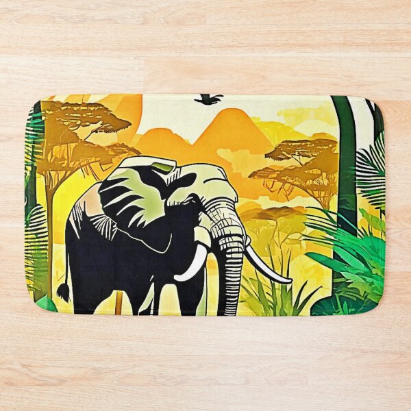 Item preview, African Jungle Elephant Art Design designed and sold by Health And Fitness Posts e-Store.