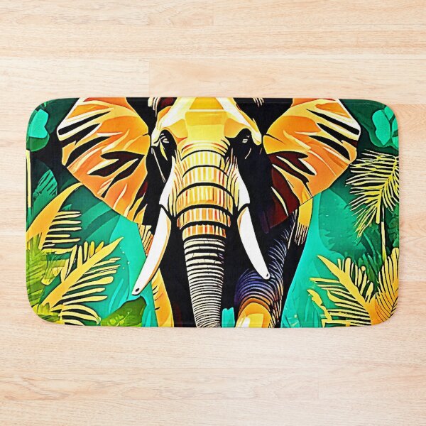 Item preview, Vibrant Jungle Elephant Scene Design designed and sold by Health And Fitness Posts e-Store.