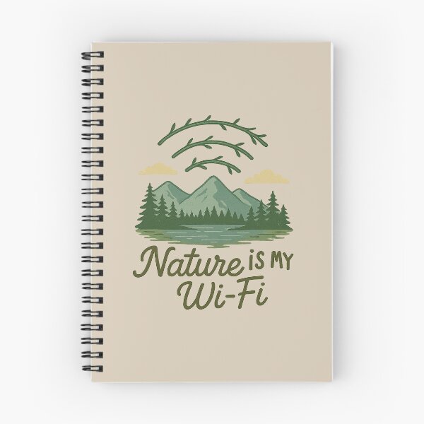 Item preview, Nature is My Wi-Fi – Eco Tech Hand-Drawn Design designed and sold by Bratak.
