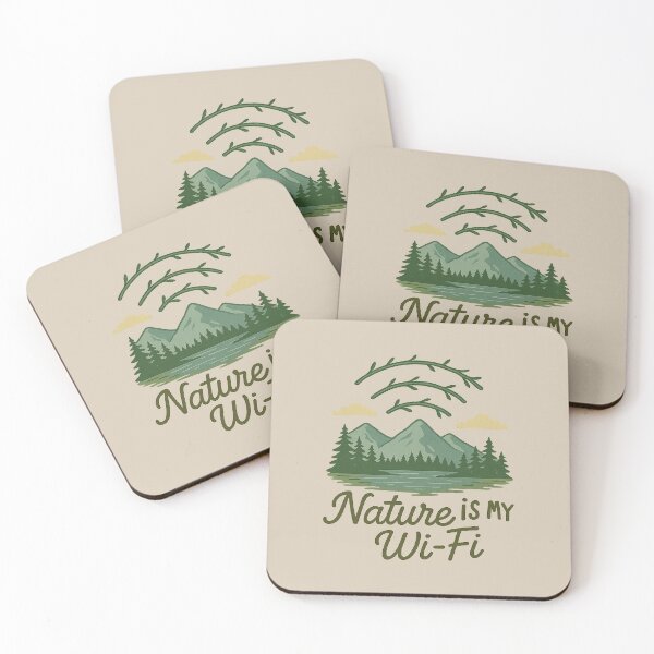 Item preview, Nature is My Wi-Fi – Eco Tech Hand-Drawn Design designed and sold by Bratak.