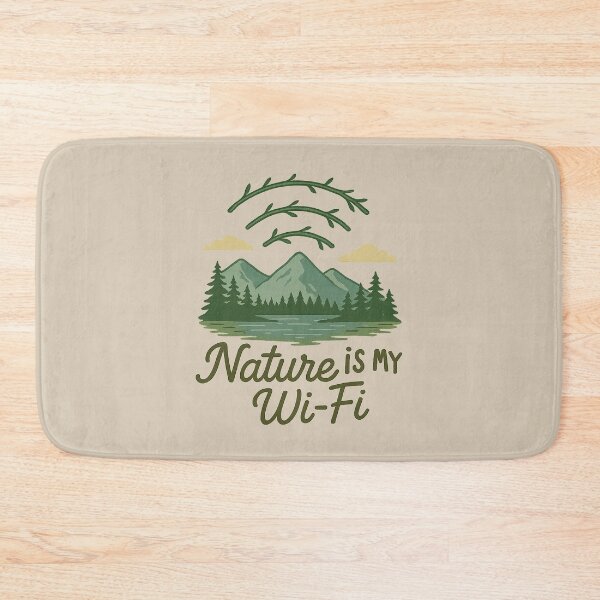 Item preview, Nature is My Wi-Fi – Eco Tech Hand-Drawn Design designed and sold by Bratak.