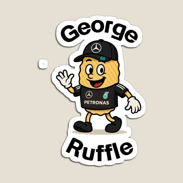 Aperçu de l'œuvre George Ruffle - George Russell, dessin humoristique 2025 créée et vendue par Pink Polar F1.
