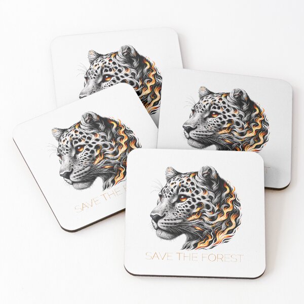 Item preview, Save the Forest – Fierce Leopard Fire Awareness Design designed and sold by Furr-n-Purr.