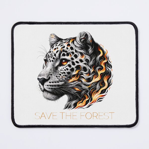 Item preview, Save the Forest – Fierce Leopard Fire Awareness Design designed and sold by Furr-n-Purr.