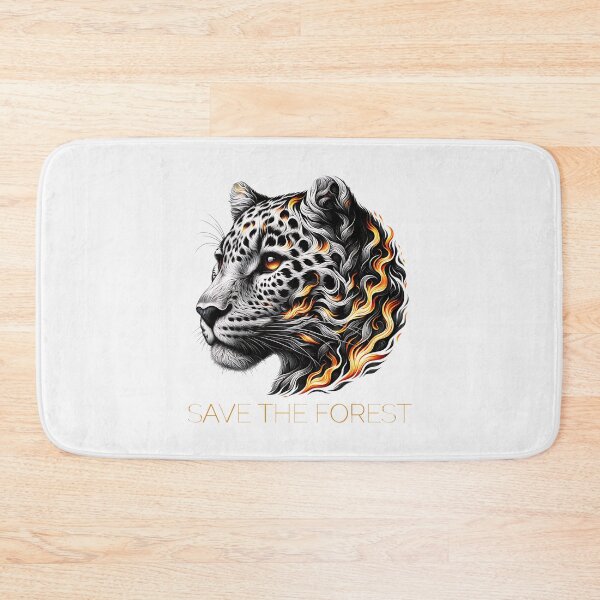 Item preview, Save the Forest – Fierce Leopard Fire Awareness Design designed and sold by Furr-n-Purr.