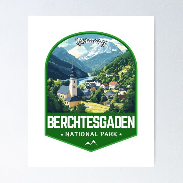 Item preview, Berchtesgaden National Park in Germany Retro Travel Art Emblem designed and sold by MaateoDesign.