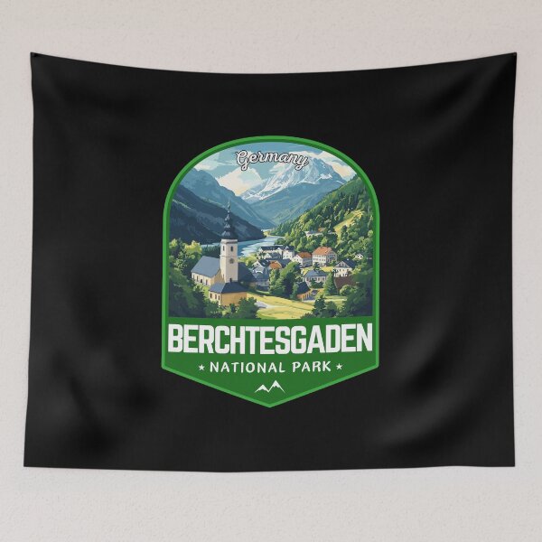 Item preview, Berchtesgaden National Park in Germany Retro Travel Art Emblem designed and sold by MaateoDesign.
