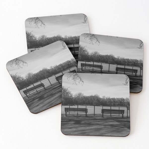 Item preview, Park benches on a crisp morning  designed and sold by CanadianWild418.