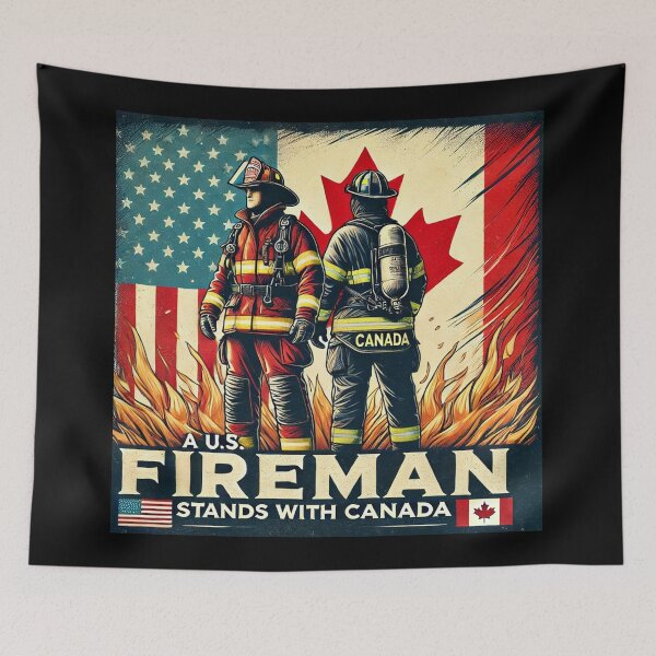 Item preview, A U.S. Fireman Stands with Canada designed and sold by MySheetMusicArt.