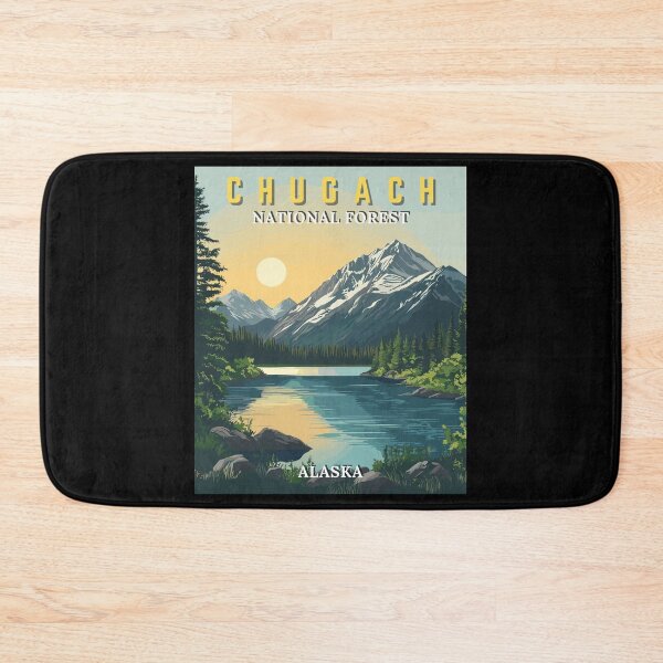 Item preview, Chugach National Forest in Alaska, USA Vintage Travel Art Landscape designed and sold by MaateoDesign.