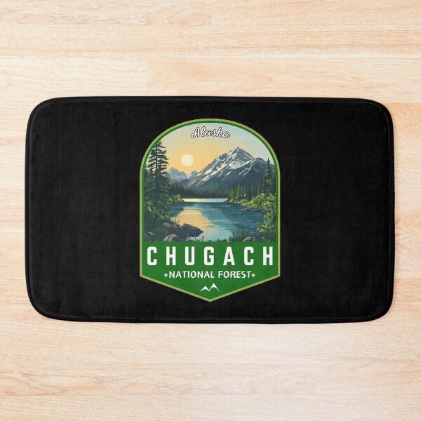 Item preview, Chugach National Forest in Alaska, USA Retro Travel Art Emblem designed and sold by MaateoDesign.
