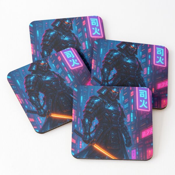 Item preview, Neon Samurai – Cyberpunk Warrior designed and sold by Pixel Paws & Plays.