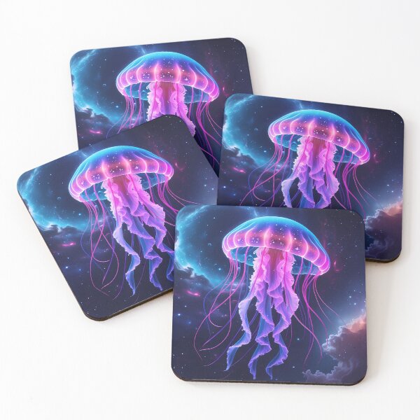 Artikelvorschau, Galactic Quasar Jellyfish – Cosmic Glow entworfen und verkauft von Pixel Paws & Plays.