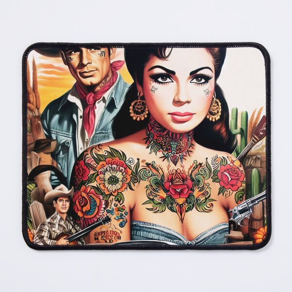 Item preview, Retro Tattooed Country Girl designed and sold by PulpVintage.