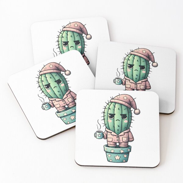 Item preview, Grumpy Cactus in Pajamas with Coffee designed and sold by By:MarcinK.