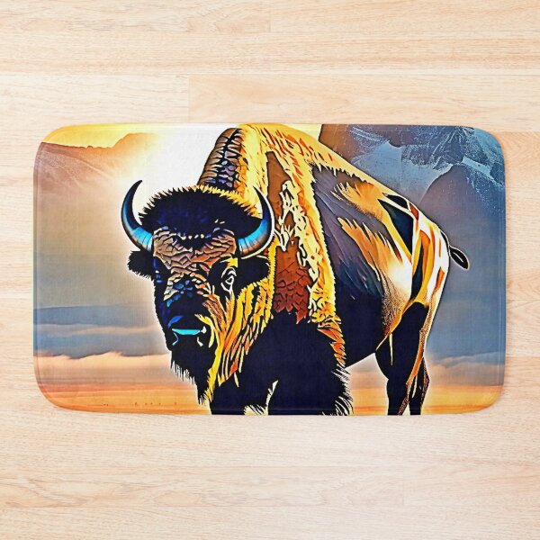 Item preview, Sunset Mountain Bison Art Design designed and sold by Health And Fitness Posts e-Store.