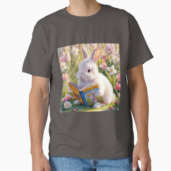 Item preview,   Cute watercolour bunny sitting reading a book in Spring designed and sold by Nature's Palette.