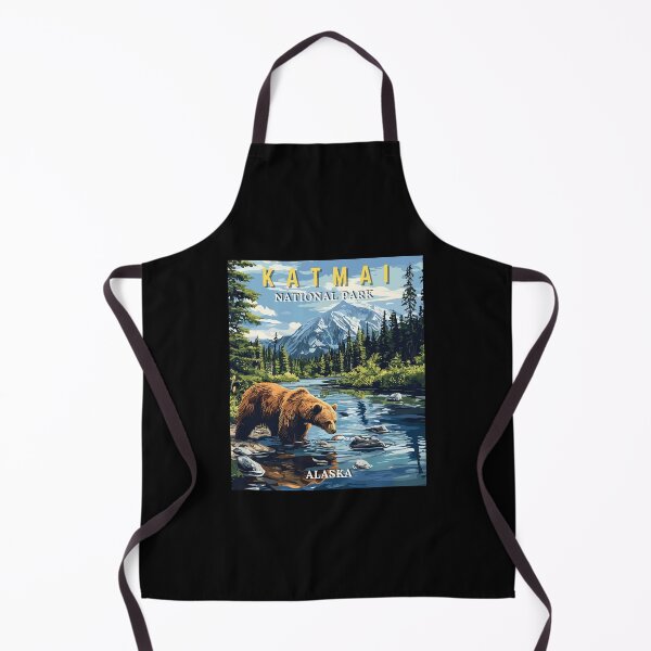Item preview, Katmai National Park in Alaska, USA Vintage Travel Art Landscape designed and sold by MaateoDesign.
