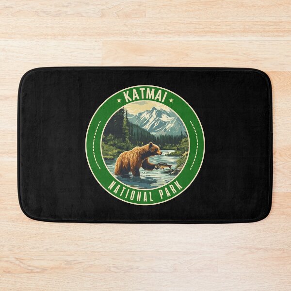 Item preview, Katmai National Park Alaska USA Vintage Travel Art Emblem designed and sold by MaateoDesign.