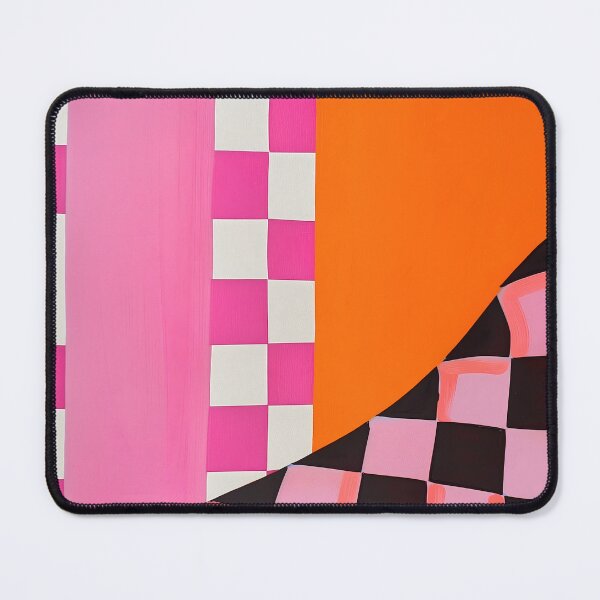 Item preview, Pink and Orange Abstract Checks designed and sold by gypsy-galleria.