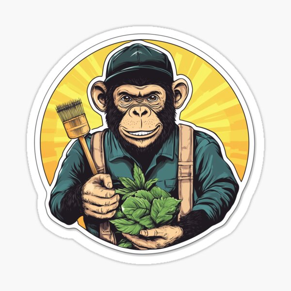Item preview, Retro farmer monkey designed and sold by Painful Monkey.