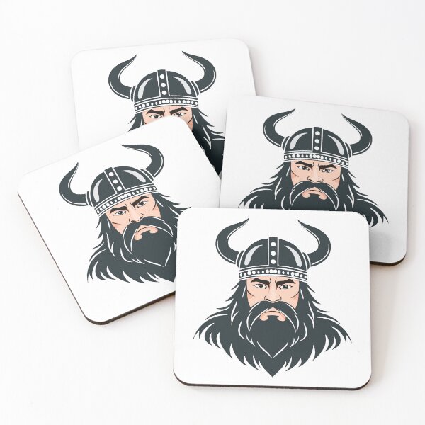 Item preview, Portrait of a frowning angry viking warrior in a horned helmet designed and sold by Danler.