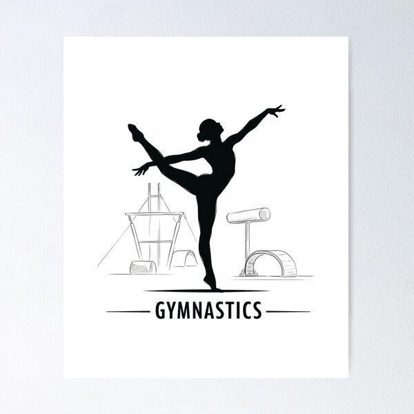 Item preview, Elegant Gymnastics Silhouette – Dynamic and Artistic Athlete Design designed and sold by Colorful-Garden.