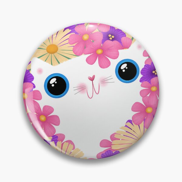 Item preview,  White Cat Spring Flowers designed and sold by poket.piktures.