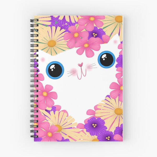 Item preview,  White Cat Spring Flowers designed and sold by poket.piktures.
