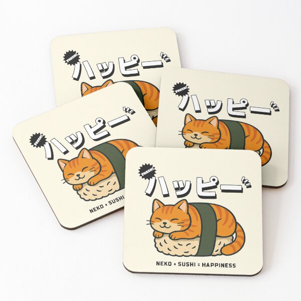 Item preview, Neko + Sushi = Happiness designed and sold by Honominu.